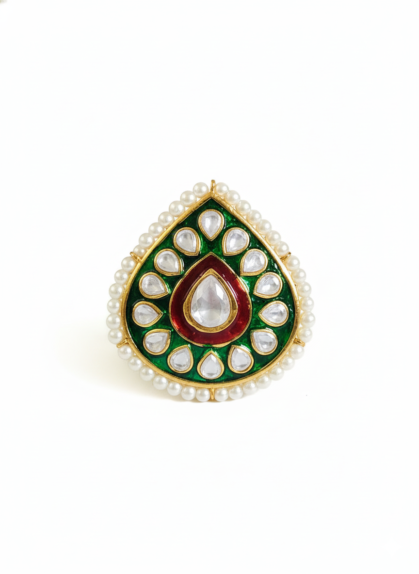 Emerald Ruby Teardrop Ring