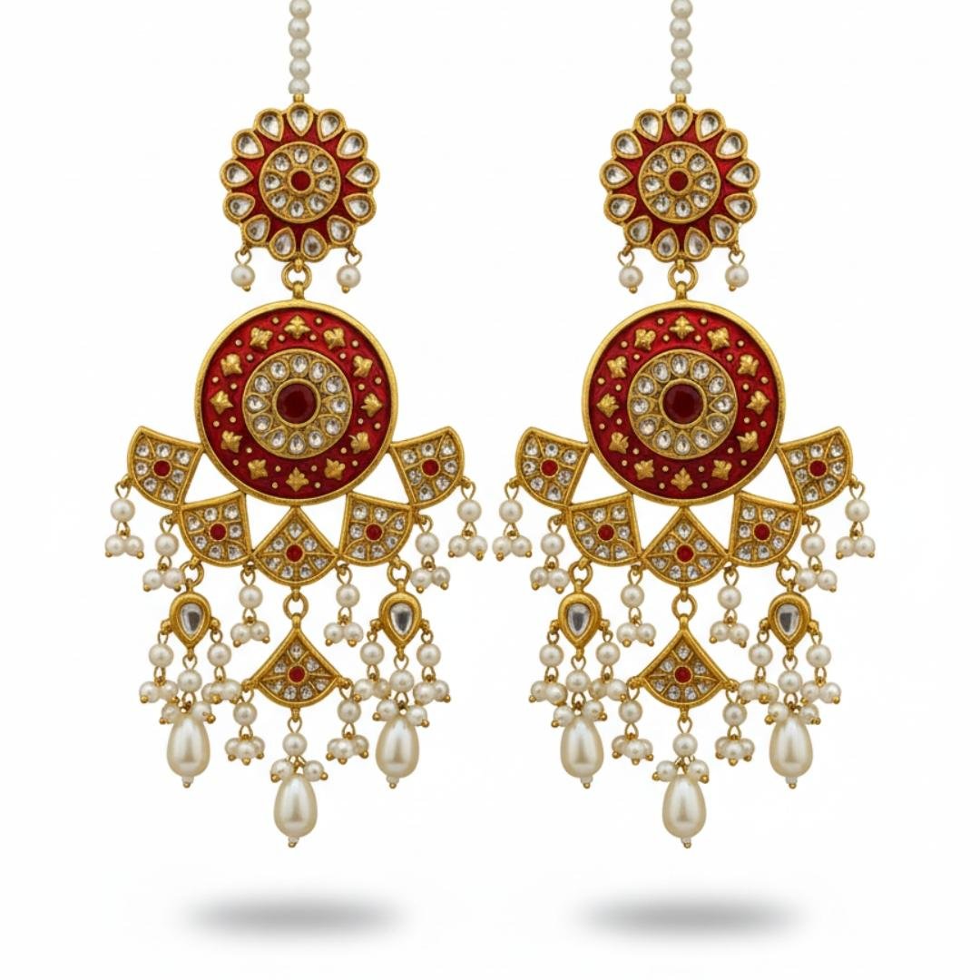 Multani Ruby Sunlight Drops Earrings