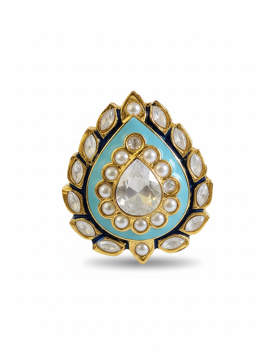 Multani Teardrop Finger Ring