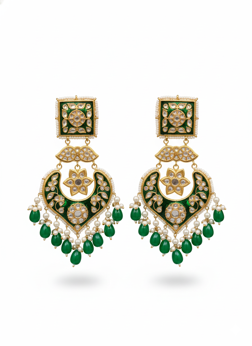 Royal Emlerd Multani Kundan Earrings